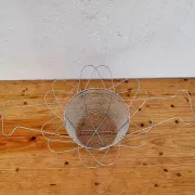 Vintage rigid woven metal salad bowl