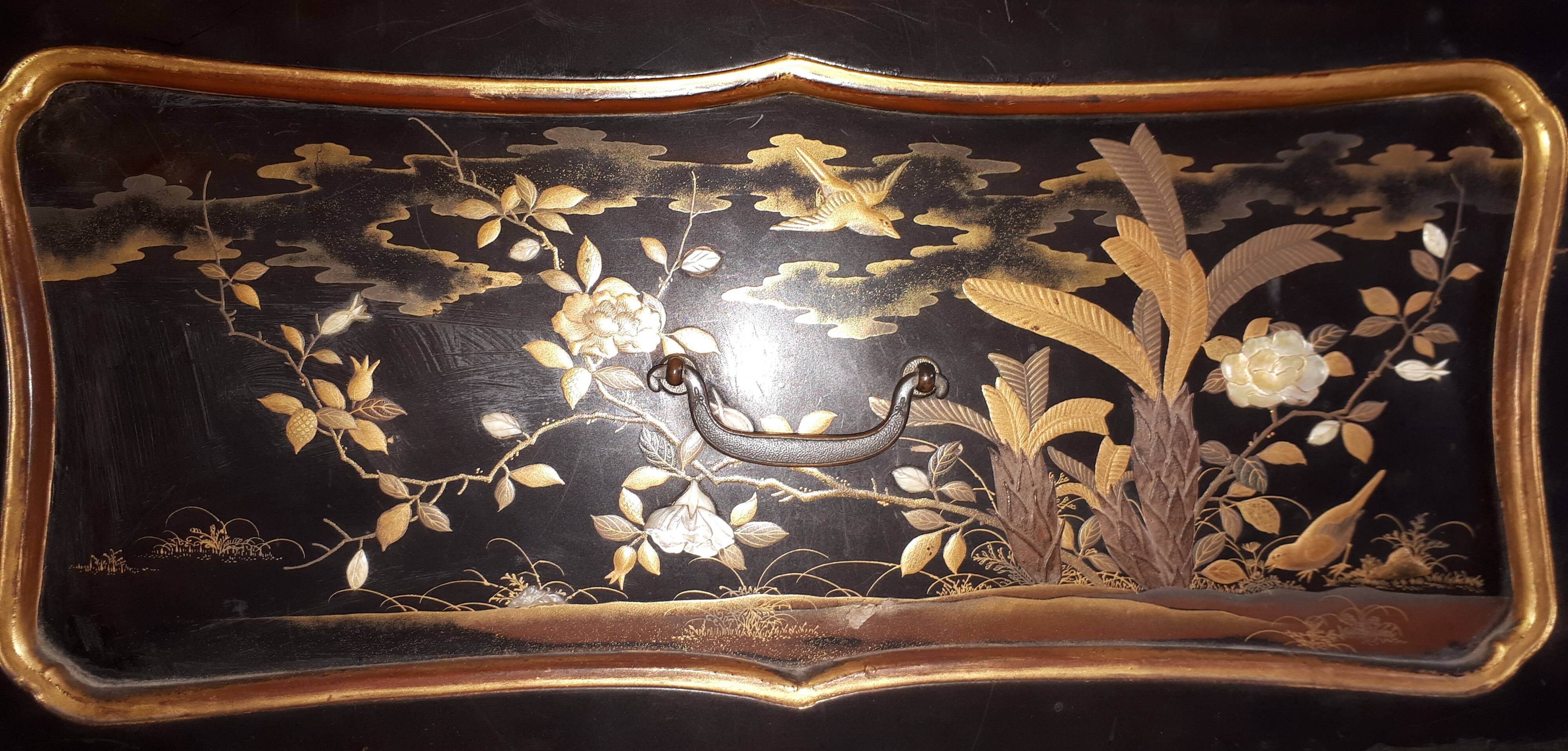 Japanese Lacquer and Shibayama Cabinet, Meiji Period Japan