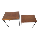 Vintage wooden nesting tables