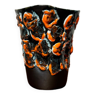 Vallauris ceramic lava vase from the 60s