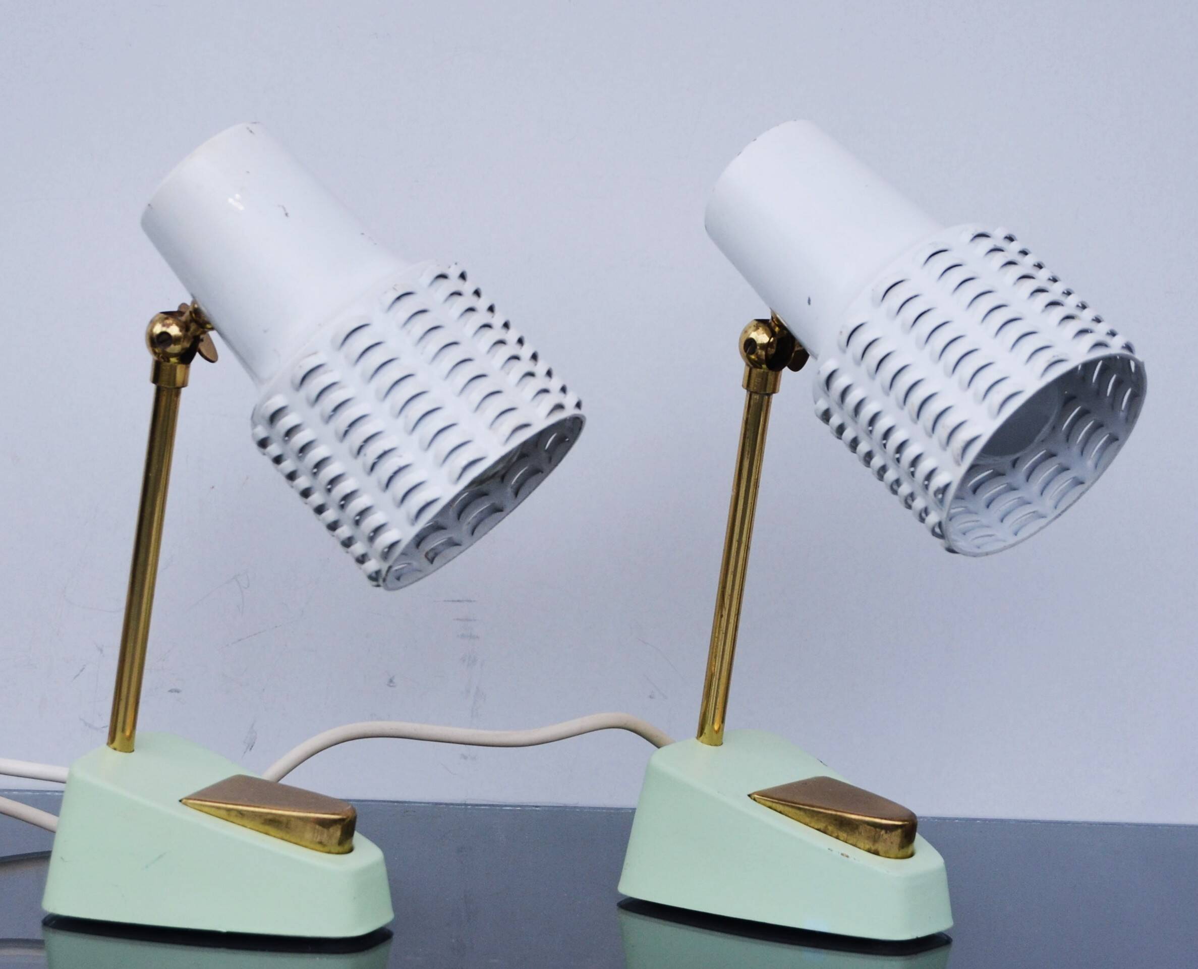 Mid century stilnovo pair bedside lamps