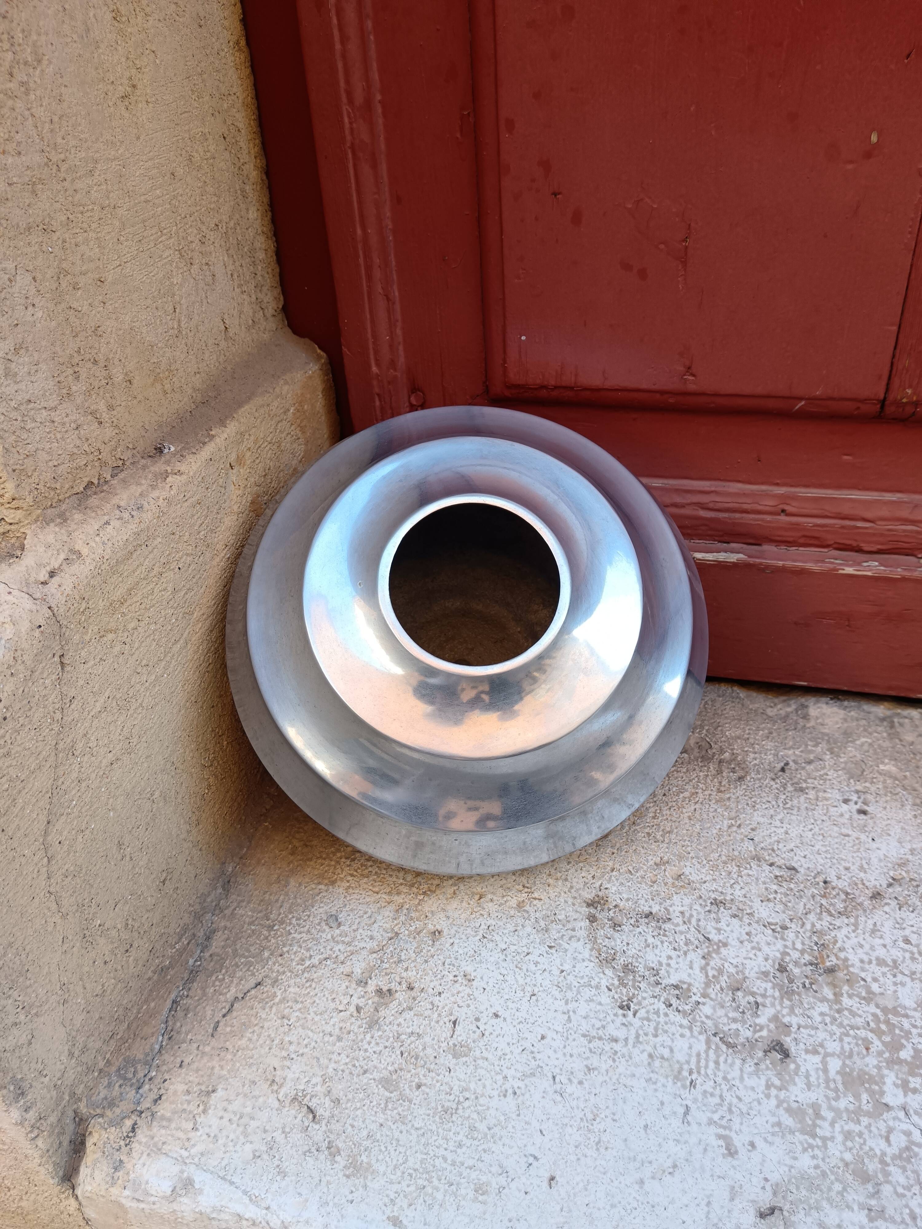 Vintage chrome vase/pot