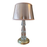 Lampe Art Déco, verre et laiton
