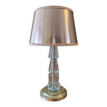 Adnet Art Deco style lamp, glass and brass