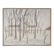 Oil painting on panel Winter landscape with snow Signed Bazin