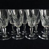Set of 9 crystal water glasses Baccarat model Carcassonne