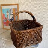 Brown wooden wicker basket