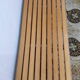Banc design acier brossé et bois vintage 60-70