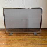 Jaques Charles polished stainless steel fireplace set for Jean-Paul Créations France 1970