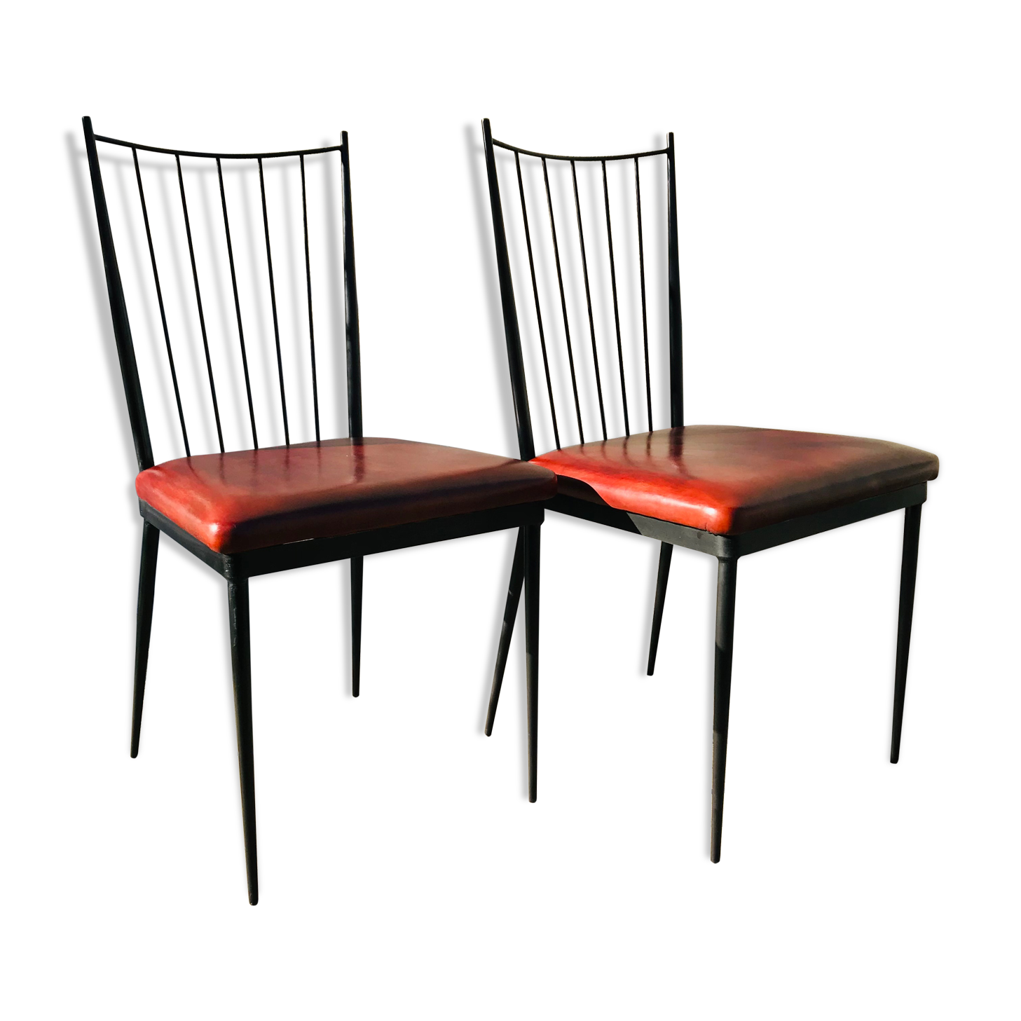 Pair of vintage leather seating chairs