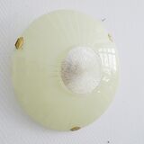 Mid-century wall or ceiling lamp made of glass with a graphic pattern