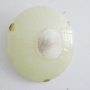 Mid-century wall or ceiling lamp made of glass with a graphic pattern