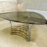 smoked glass & metal table, 1970