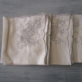 12 old cotton embroidered napkins