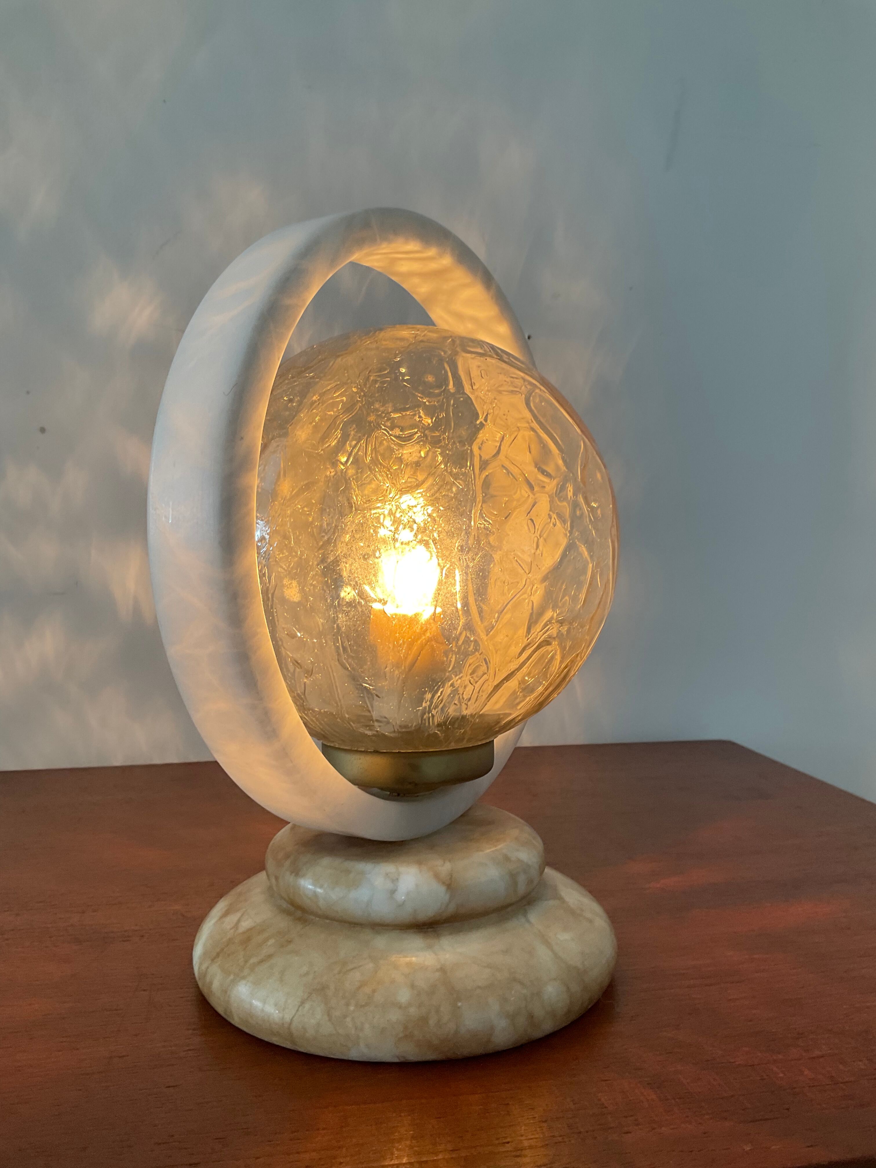 Art Deco lamp in marble and glass