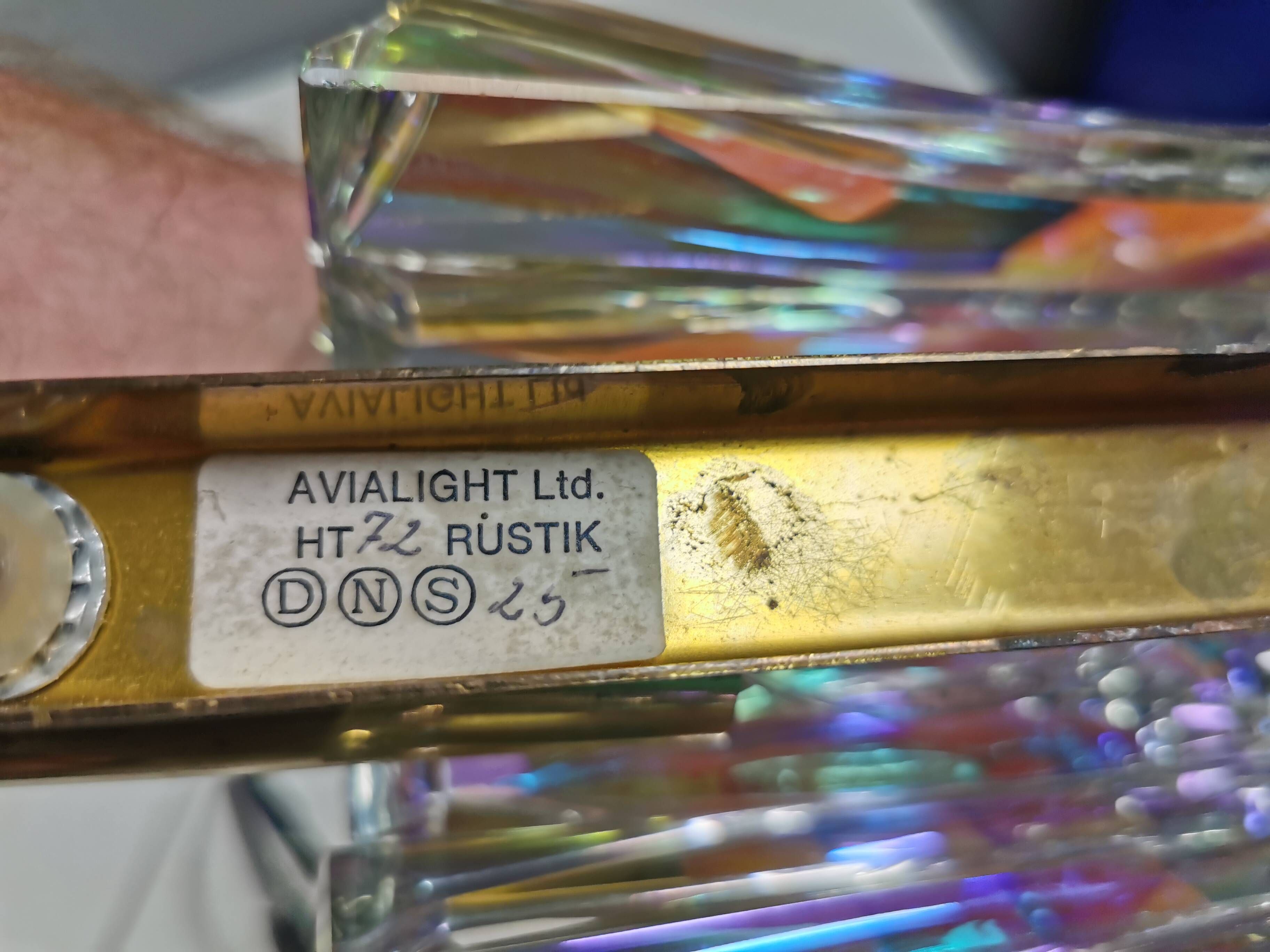 Availight wall lamp, transparent glass, rainbow effect hassel & teudt