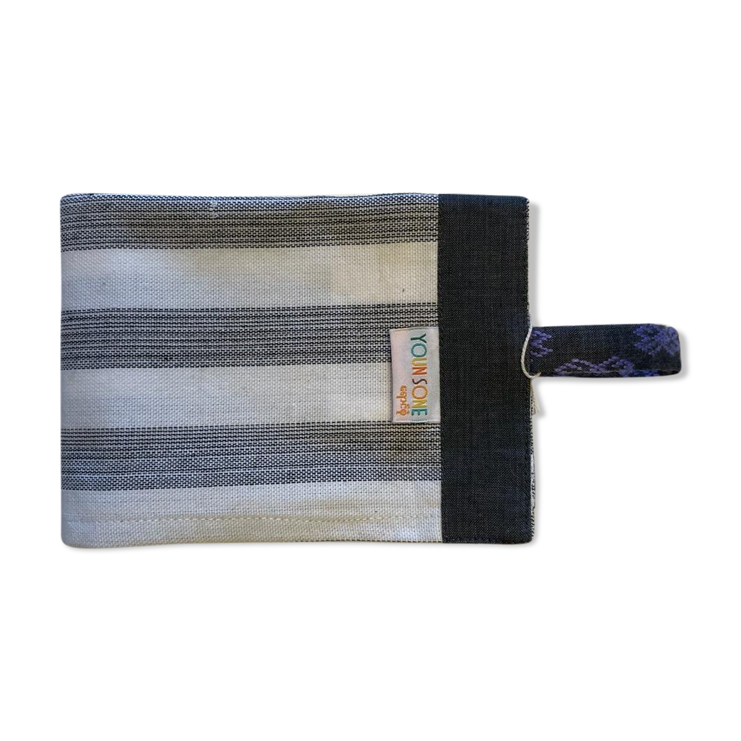 Black striped tea towel