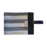 Black striped tea towel