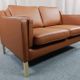 Borge Mogensen 2 seater cognac leather sofa model 2212 - newly reupholstered