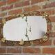 50s oval brass mirror - 38x69cm