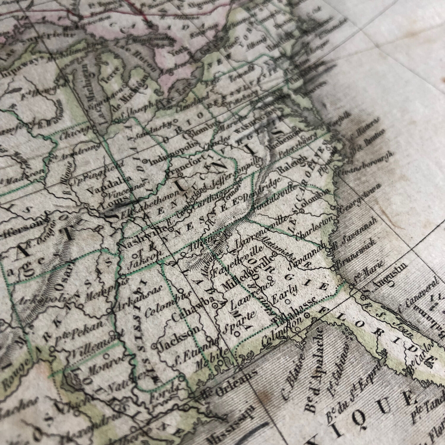 1838 - Map of North America United States Canada
