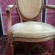 Pair of armchairs medallion Louis XV style, yellow velvet