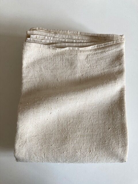 Nappe de ferme 19e en chanvre brut linge de réserve 270cm