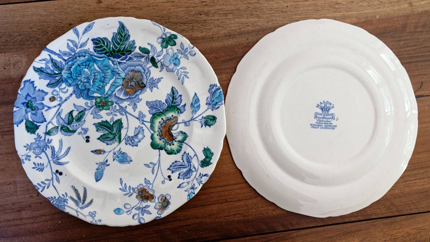 lot of 6 old English earthenware flat plates Mason's