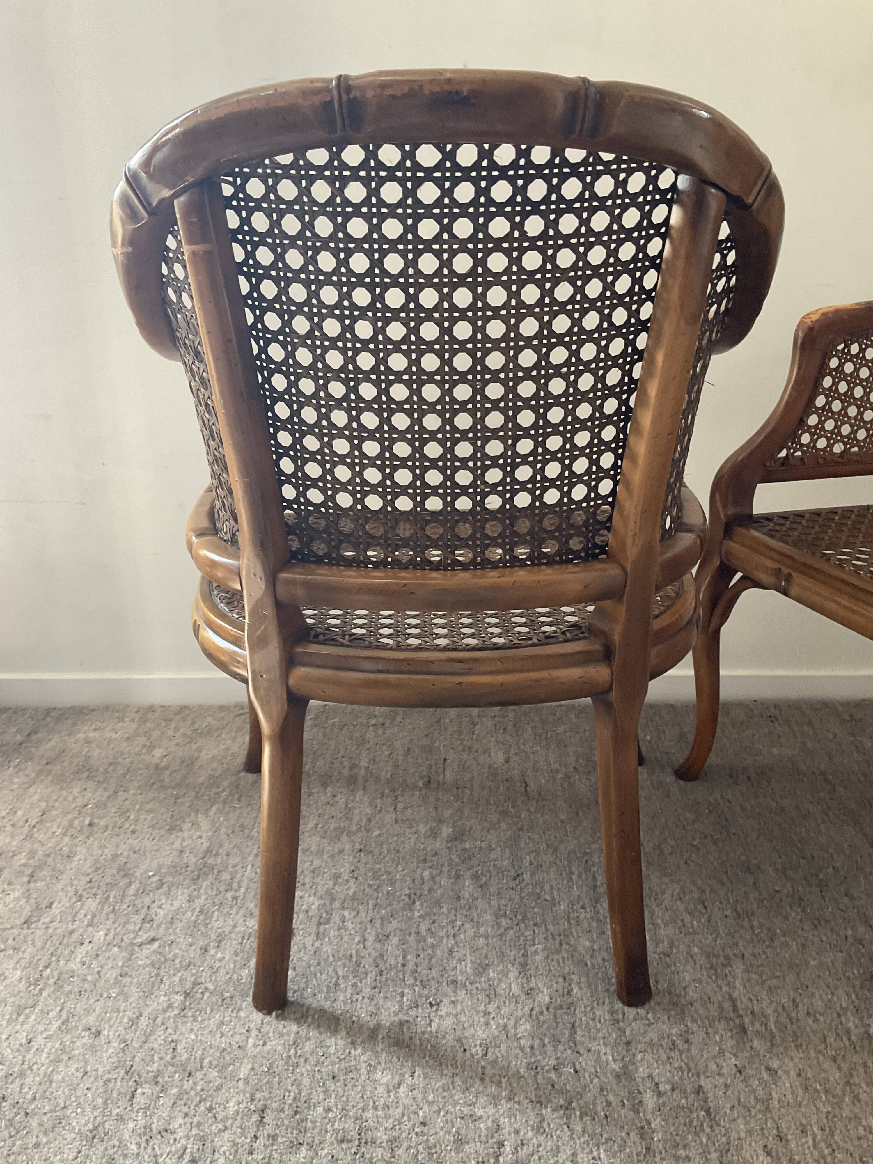 Pair of canned armchairs from the 50s and 60s