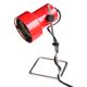 Red desk lamp, chrome foot, 70s