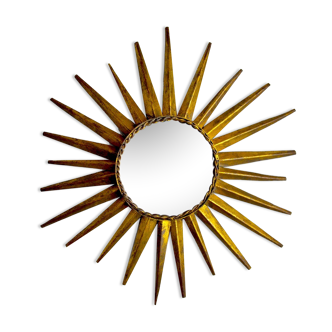 Miroir soleil, gilded metal with gold leaf, Italy, 1960