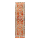 Tapis de couloir vintage ethnique orange 3x11, 92x339 cm