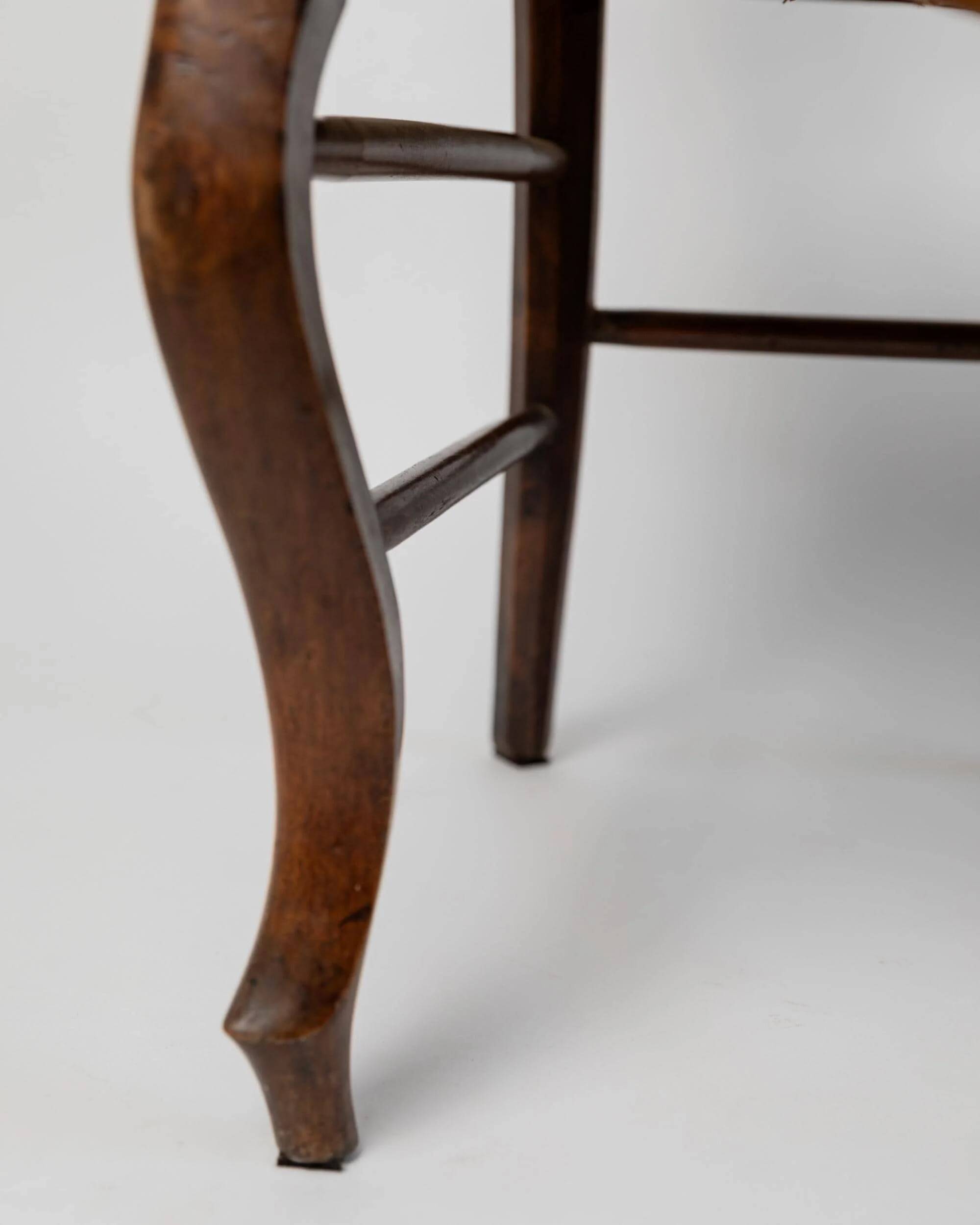 Vintage set of 2 Louis-Philippe armchairs from the 19th century, cherry wood chairs, hand-woven straw seats, antique Italian seat, elegant gift.