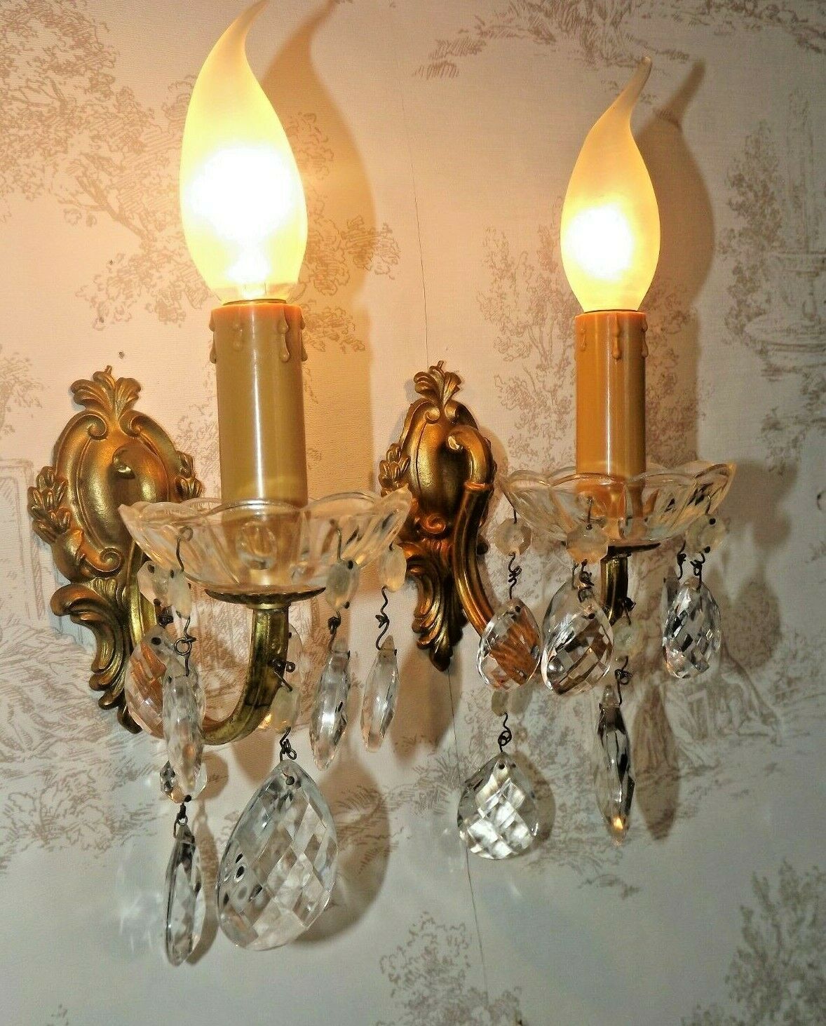 Paire d'appliques bronze