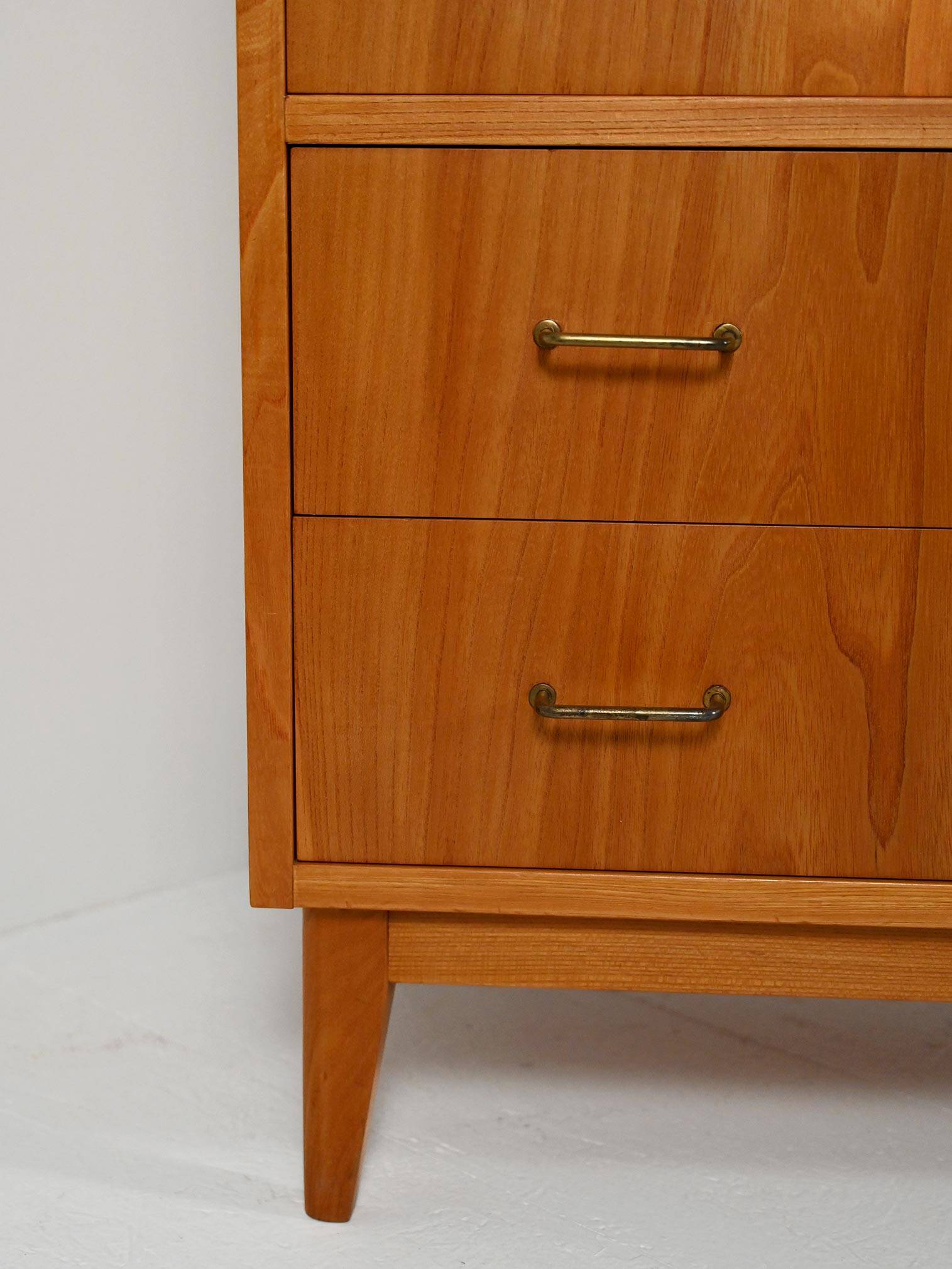 Scandinavian elm chest of drawers, 1950s