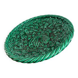 fruit bowl Vallauris 50s - vintage barbotine - exceptional piece fruit bowl fish motif ceramic 1950s vintage