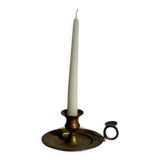 Antique gold hand candlestick with a handle fixed by 3 rivets H8 D13