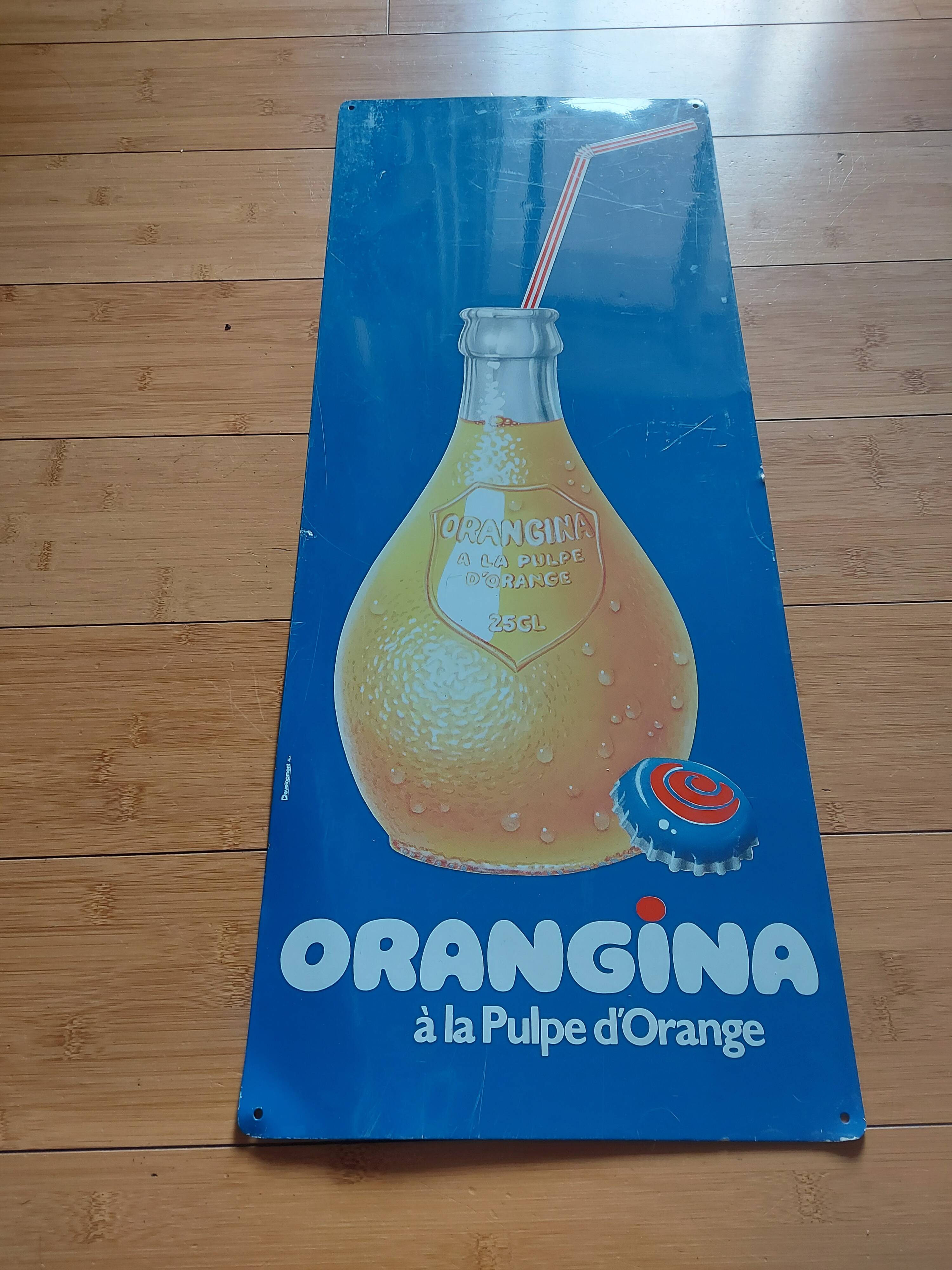 Orangina advertising plate