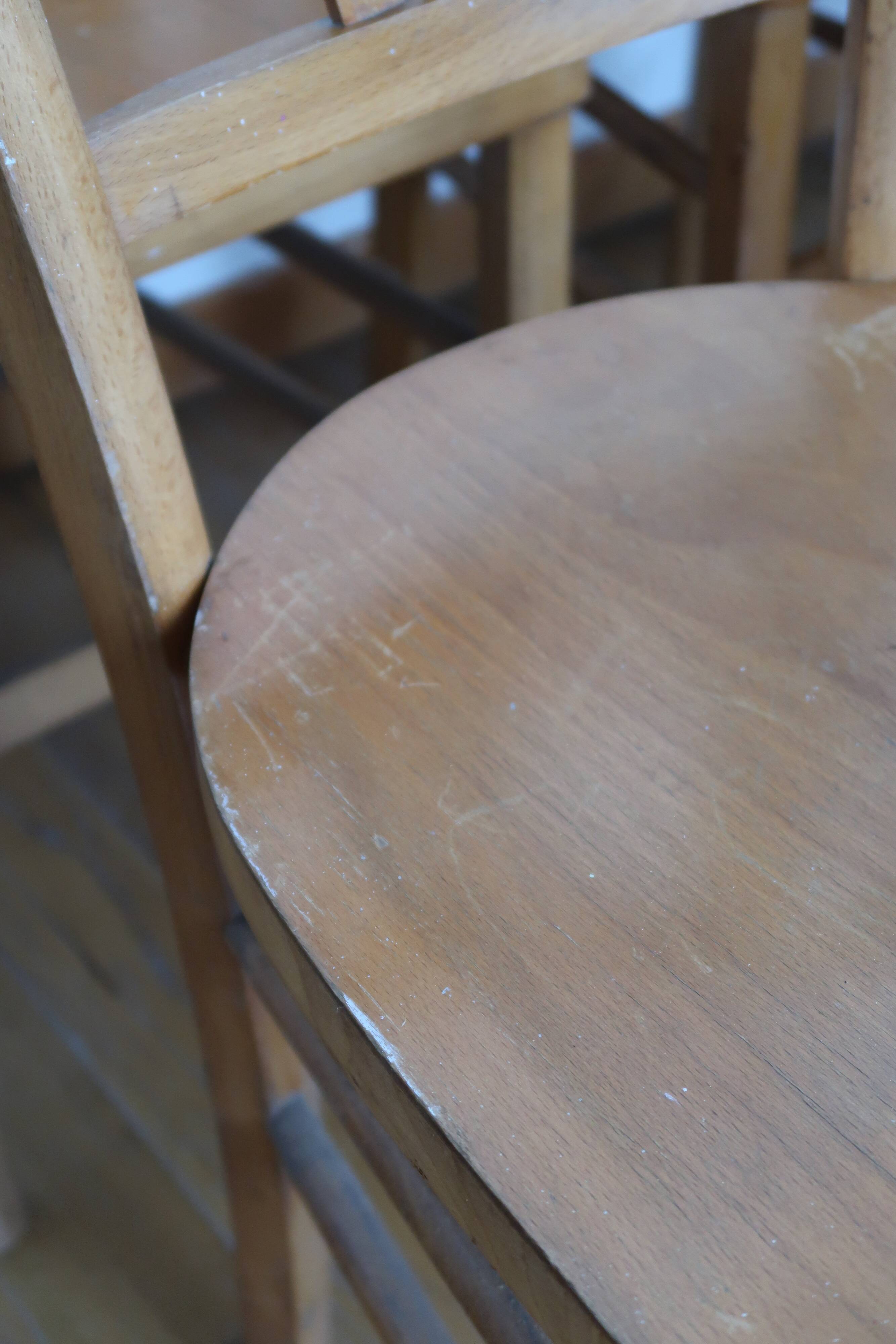 Lot de 8 chaises bistrot clair Luterma