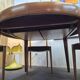 Vintage Scandinavian table with double butterfly extension.
