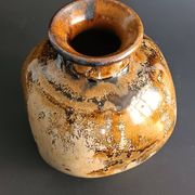 Glazed stoneware vase with signature, mid-20th century.