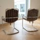 2 vintage designer chairs from the 70s in the style of Willy Rizzo, space age.