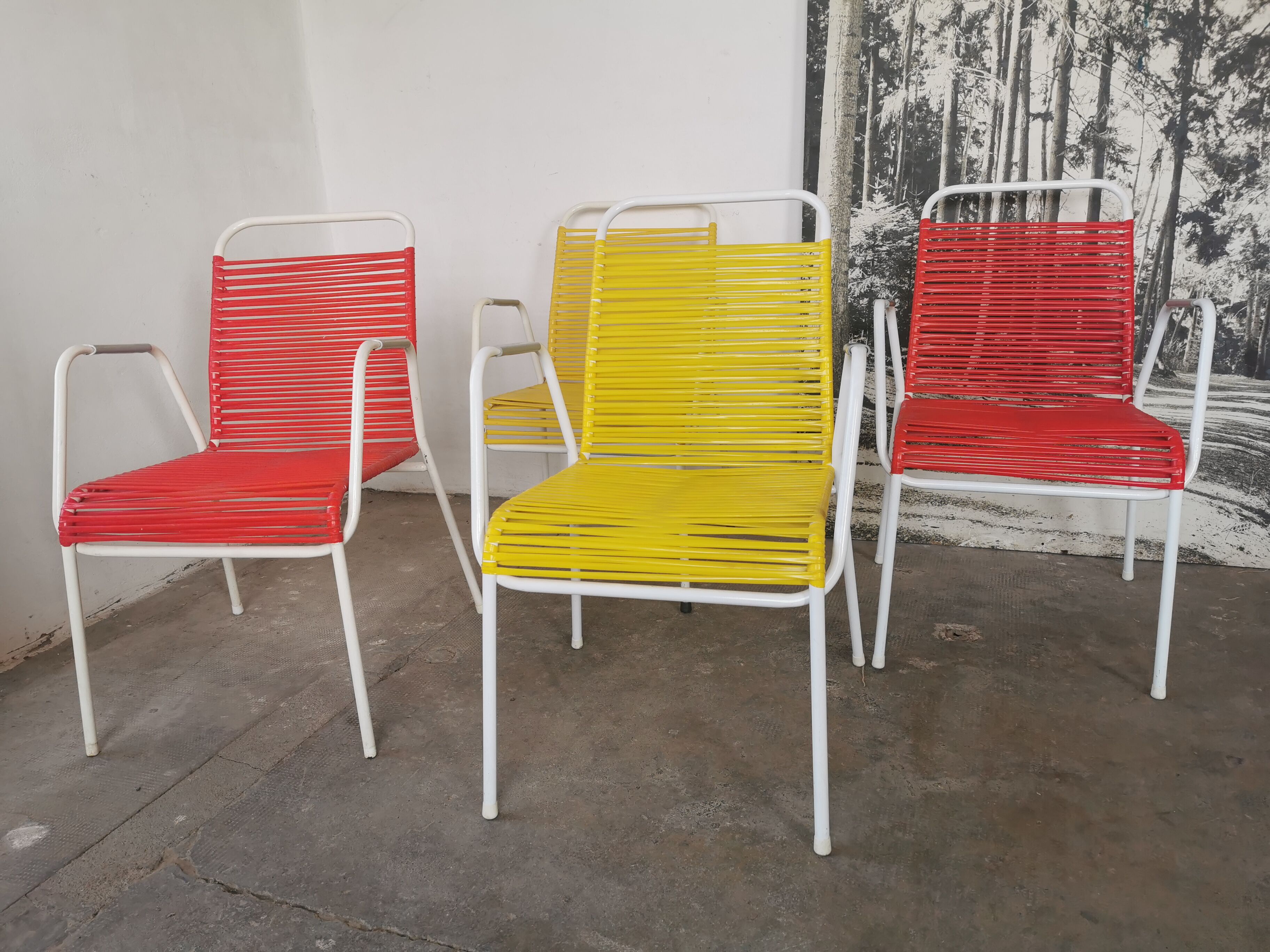 Set of 4 garden armchairs