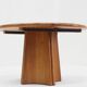 Vintage Danish round extendable dining table solid teak 1960s