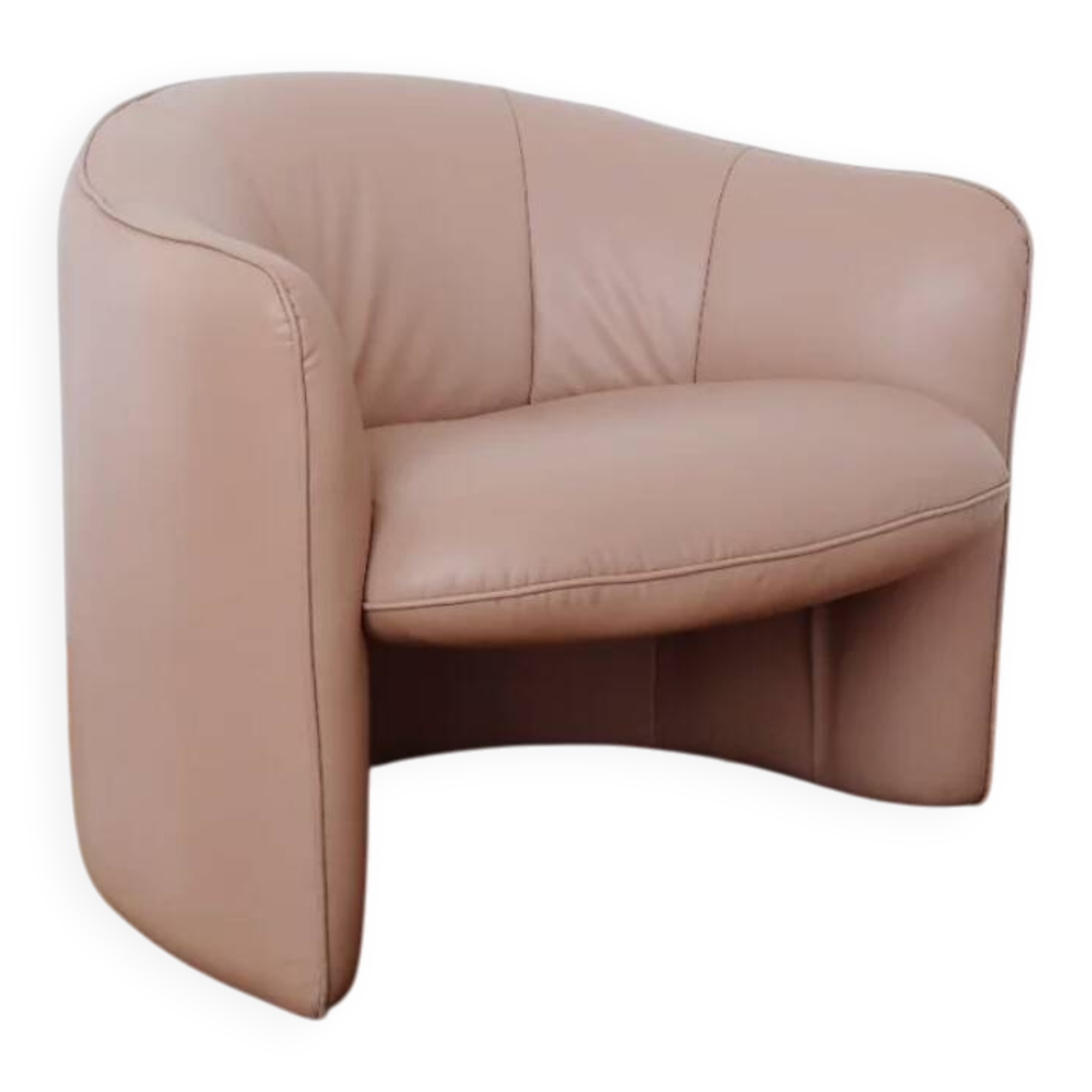Pink leatherette armchair