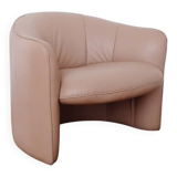 Pink leatherette armchair