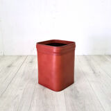 Stitched leather waste paper basket, 1960s