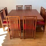 Table and chairs designed inspired by Frank Lloyd Wright.