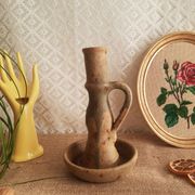 Candle holder terracotta cellar rat Orezza Campo Piano Corsica - Vintage