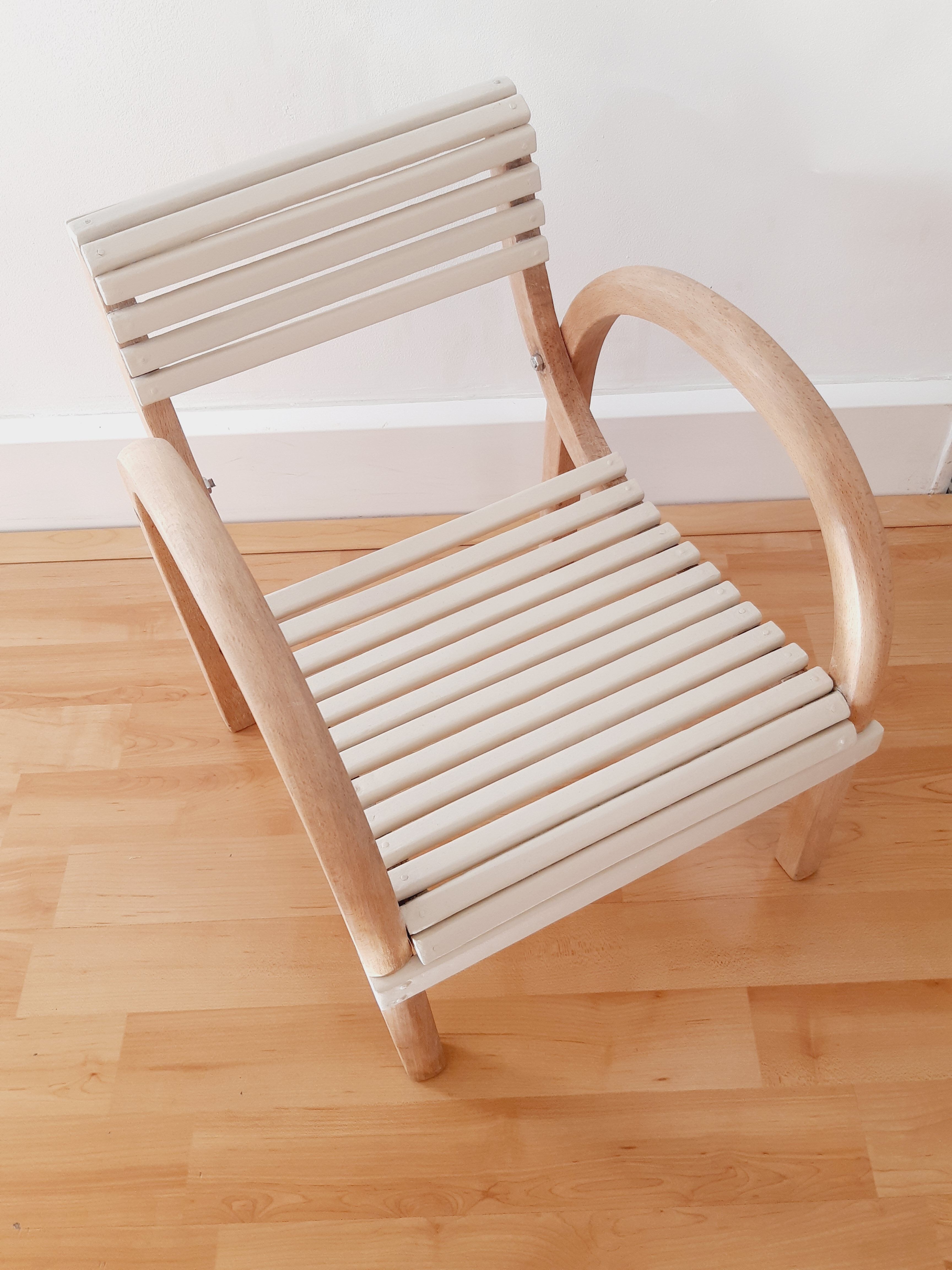 Baumann chair curved wood